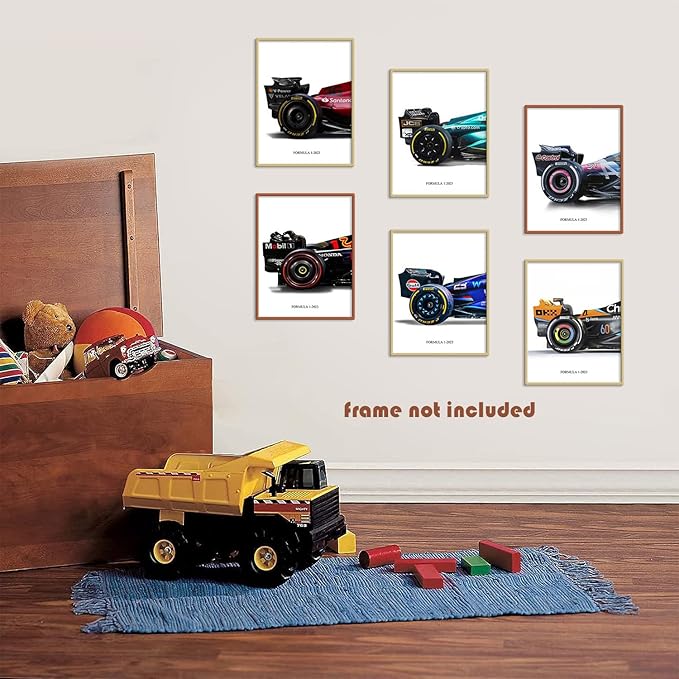 CSLGQGV Car Posters Classical Supercar Prints Vintage Racing Car Canvas Painting For Boys Room Pictures Wall Decor Living Room Aesthetics Bedroom Office (Unframed,8×10inch,6pcs)