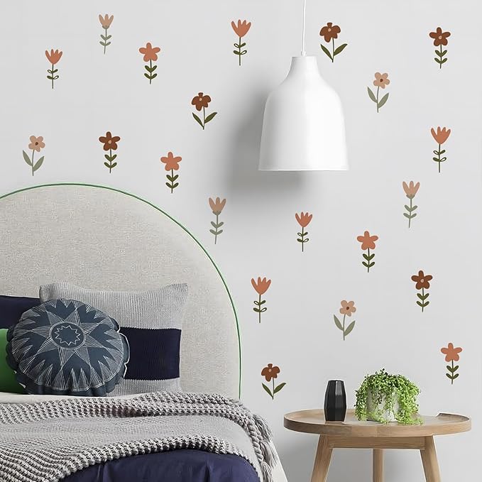 QUCHENG Boho Wall Stickers Girls Bedroom Removable Wall Decals Nursery Kids Room Decor Vinyl Murals DIY Cute Decorations 6 Sheets