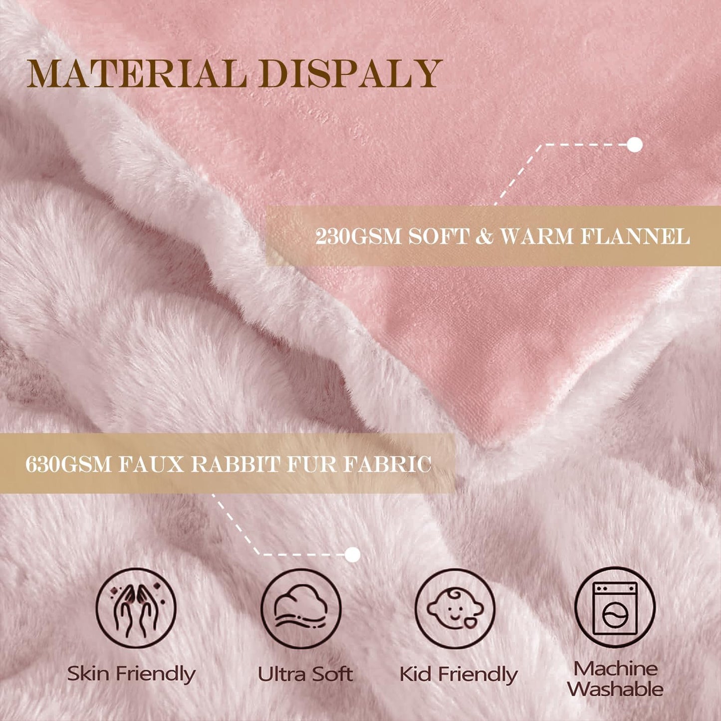 Latepis Faux Fur Twin Blanket Plush Light Pink 60x80 Inch Cute Fluffy Warm Bubble Blankets for Couch Bedroom Soft Blankets for All Seasons Cozy Blanket for Woman Gift, 860gsm