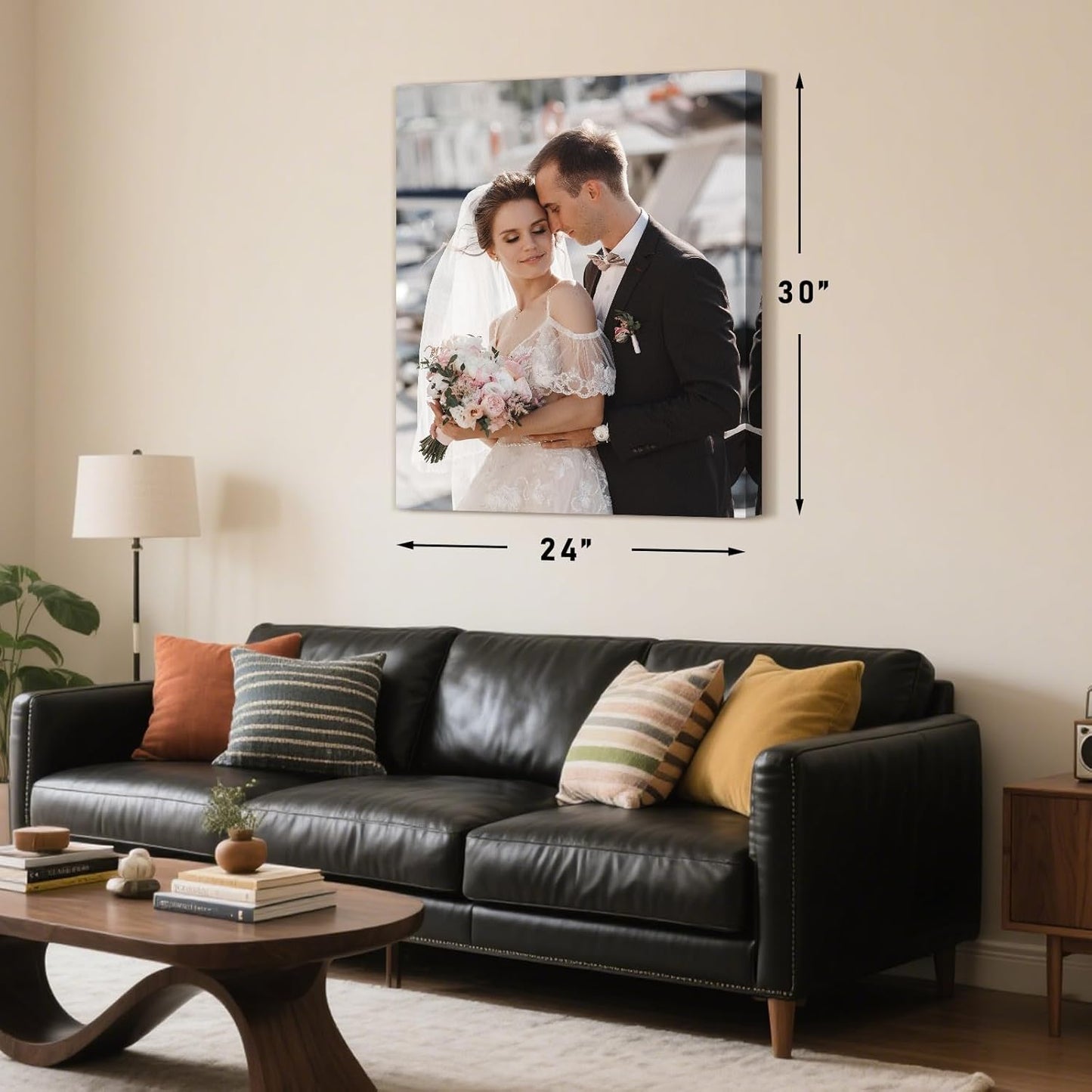 Personalized Custom Canvas Prints with Your Photos & Text, Customized Picture Print, Transform Own Images Into Framed Wall Art Digitally Printed Photo to Canvas, Keepsakes Gifts for Family 16x20’’