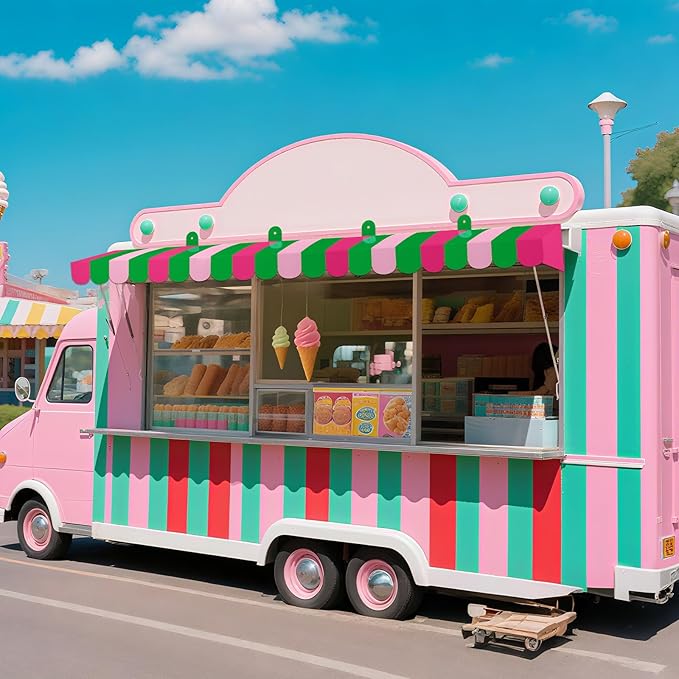 Boao 4 Pack Circus Awning Decoration 3D Stripe Cardboard Awning Carnival Wall Decor Circus Party Favors for Lemonade Stand Bakery Ice Cream Truck Bulletin Board Decor(Red Pink and Green)