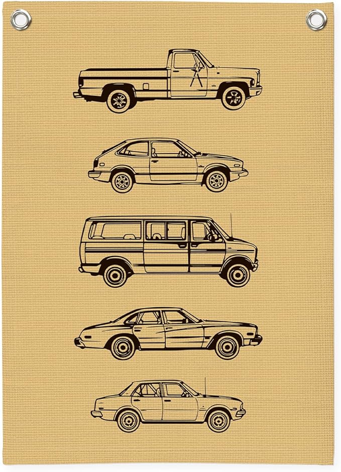 Boy Room Decor,Cars Room Decor for Boys Linen Canvas Banner,Toddler Wall Hanging Pennant Flag for Boys Kids Bedroom Dorm Nursery 18x25 Inch
