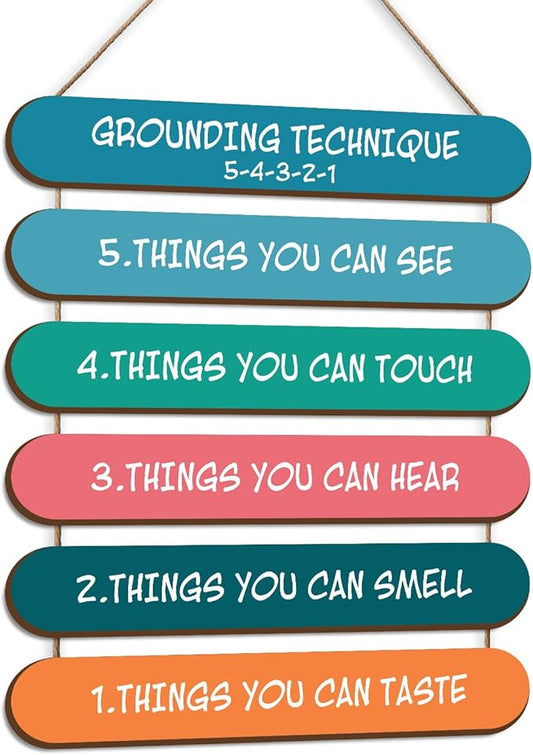 MJSXY Positive Affirmations Wall Decor,Wooden Hanging Wall Pediments,Inspirational Quotes for Mental Health, Self-Love Gifts for Women,Therapy Office Decor for Counselors,Classroom
