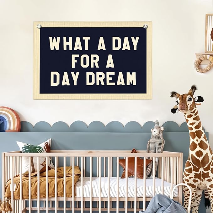 Lacama Boys Room Decor, Boy Nursery Decor, Canvas Banner Wall Hanging Banner Flag Decor for Nursery Playroom Toddler Room, Boys Kids Rooms Decor 30x20 Inch