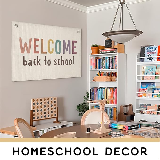 Boho Classroom Decor, First Day of School Banner, Welcome Sign for Classroom Wall Decor for Kindergarten Perschool Elementary Middle School Must Haves 20x30