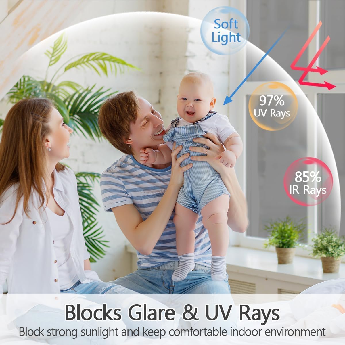 Niviy One Way Privacy Window Film See Out Not in Window Tint for Home Heat Blocking Anti UV Glass Door Mirror Reflective Window Film for Home Office, (Silver 35.4" x 157.4")