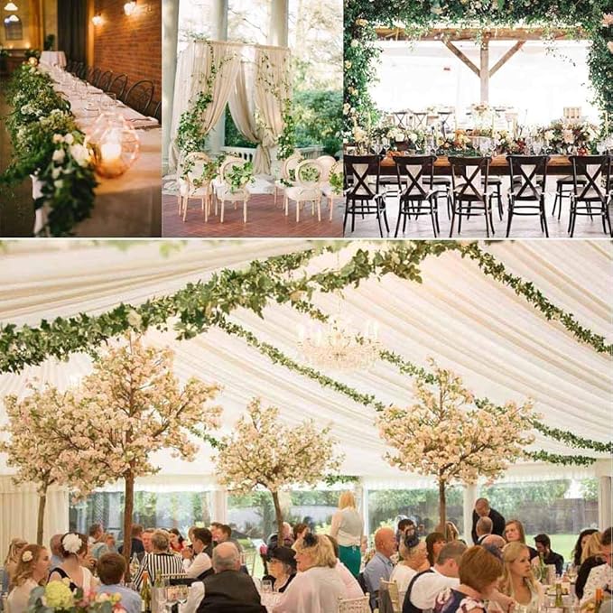 Fake Vines for Room Decor 48PCS Artificial Ivy Garland with Clip 336FT Green Flowers Hanging Plants Faux Greenery Leaves Bedroom Aesthetic Decor for Home Garden Wall Wedding