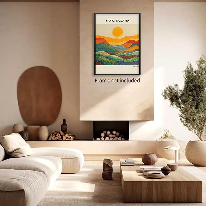 Yayoi Kusama1986 Wall Art Japanese Gallery Exhibition Wall Decor Yayoi Kusama Poster Abstract Landscape Canvas Print for Japanese Home Bedroom Decorations Artwork11x14in Unframed