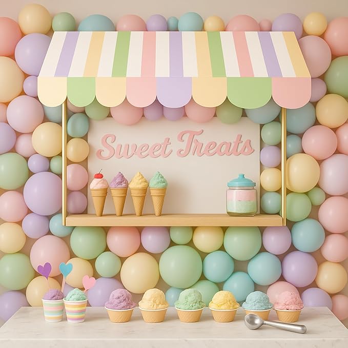 Tallew 4 Pcs 3D Circus Awning Wall Decoration Carnival Awning for Halloween Carnival Theme Party Classroom Decorations(Pastel Color)