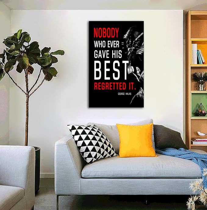 Football League Sports Decor • Superstar Quote Inspirational Poster Canvas Wall Art • Success • Motivational Artwork Modern Home Decor For Home,Office,Gym,Classroom Wall Decor Framed Ready to Hang