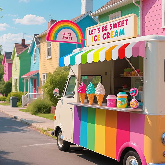 Boao 4 Pack Circus Awning Decoration 3D Stripe Cardboard Awning Carnival Wall Decor Circus Party Favors for Lemonade Stand Bakery Ice Cream Truck Bulletin Board Decor(Multicolor)