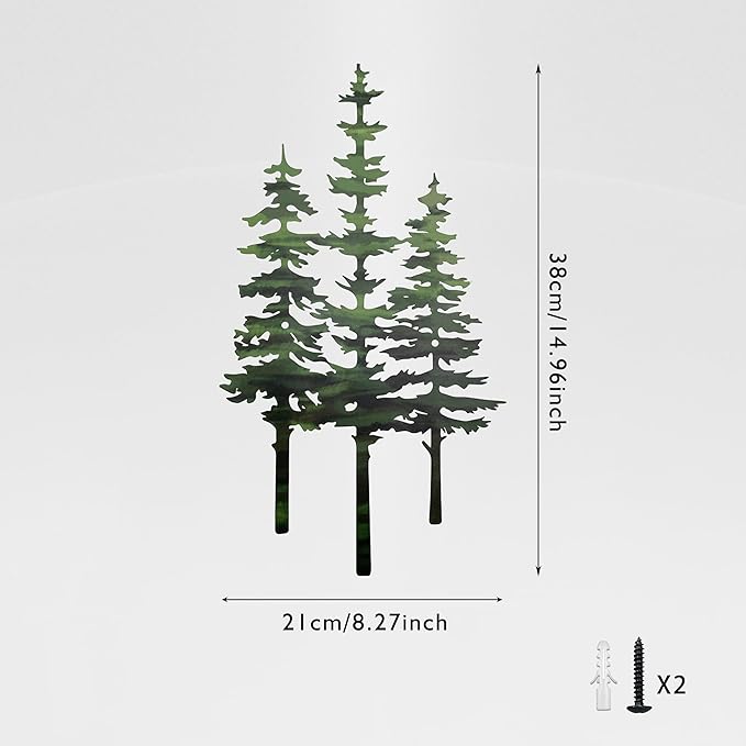 noxozoqm Metal Tree Wall Decor,Cabin & Rustic Wall Decor for Home Office Farmhouse, Indoors & Outdoors(Green)