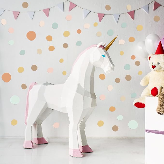 15 Sheet 300 Pcs Irregular Polka Dots Boho Wall Decal Terrazzo Playroom Bedroom Removable Modern Vinyl Boho Wall Stickers(Elegant Color)