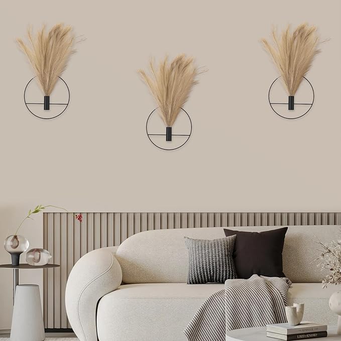 3 Pcs Wall Plants Artificial Decor,Boho Wall Decor,Home Office Living Room Wall Decor