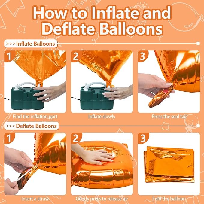 NISOCY 36PCS Orange Square Foil Balloons Wall Backdrop Double Sided Orange Balloon Tunnel Arch Kit for Birthday Graduation Wedding Halloween Thanksgiving Baby Shower Party Decorations