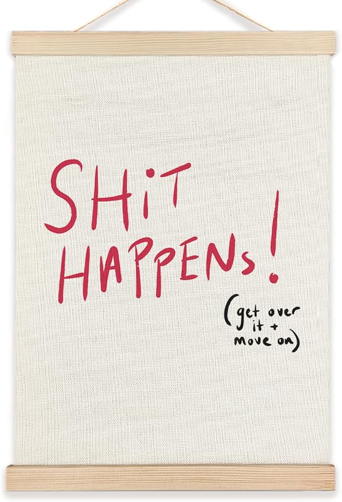 LZYRF Funny Inspirational Wall Art Poster Framed, Minimalist Humorous Motivational Canvas Prints Wall Decor for Home Bedroom Living Room Office Bathroom, 12x16 Inch