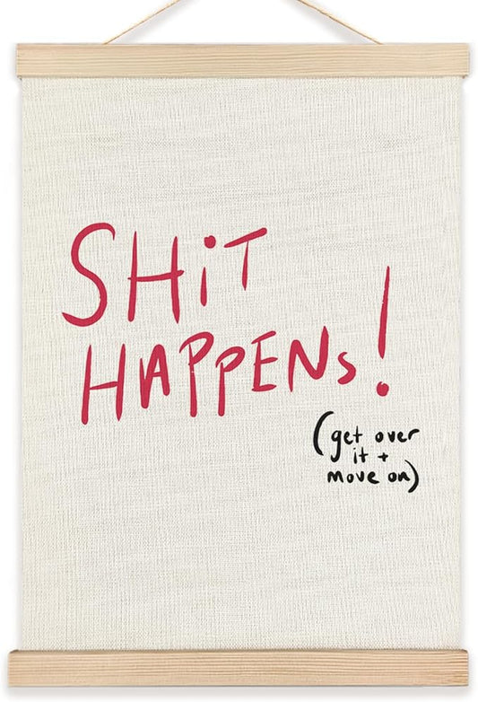LZYRF Funny Inspirational Wall Art Poster Framed, Minimalist Humorous Motivational Canvas Prints Wall Decor for Home Bedroom Living Room Office Bathroom, 12x16 Inch