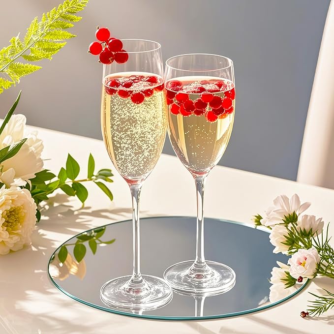 16PCS 10" Round Mirror Centerpieces for Tables Decorations Acrylic Circle Mirror 12inch Round Mirrors Candle Plate Trays for Wedding Table Decorations Christmas Home Wall Decor