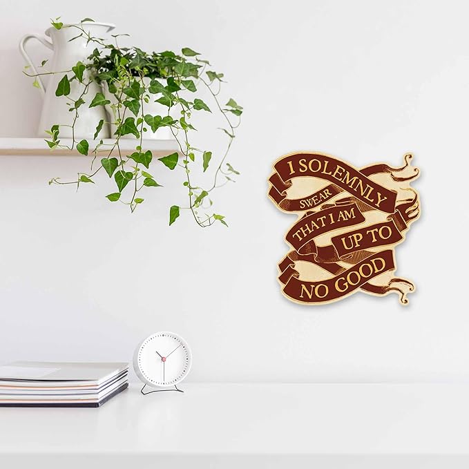 Harry Potter I Solemnly Swear I Am Up to No Good Wood Wall Decor - Vintage Harry Potter Wall Art for Home or Office