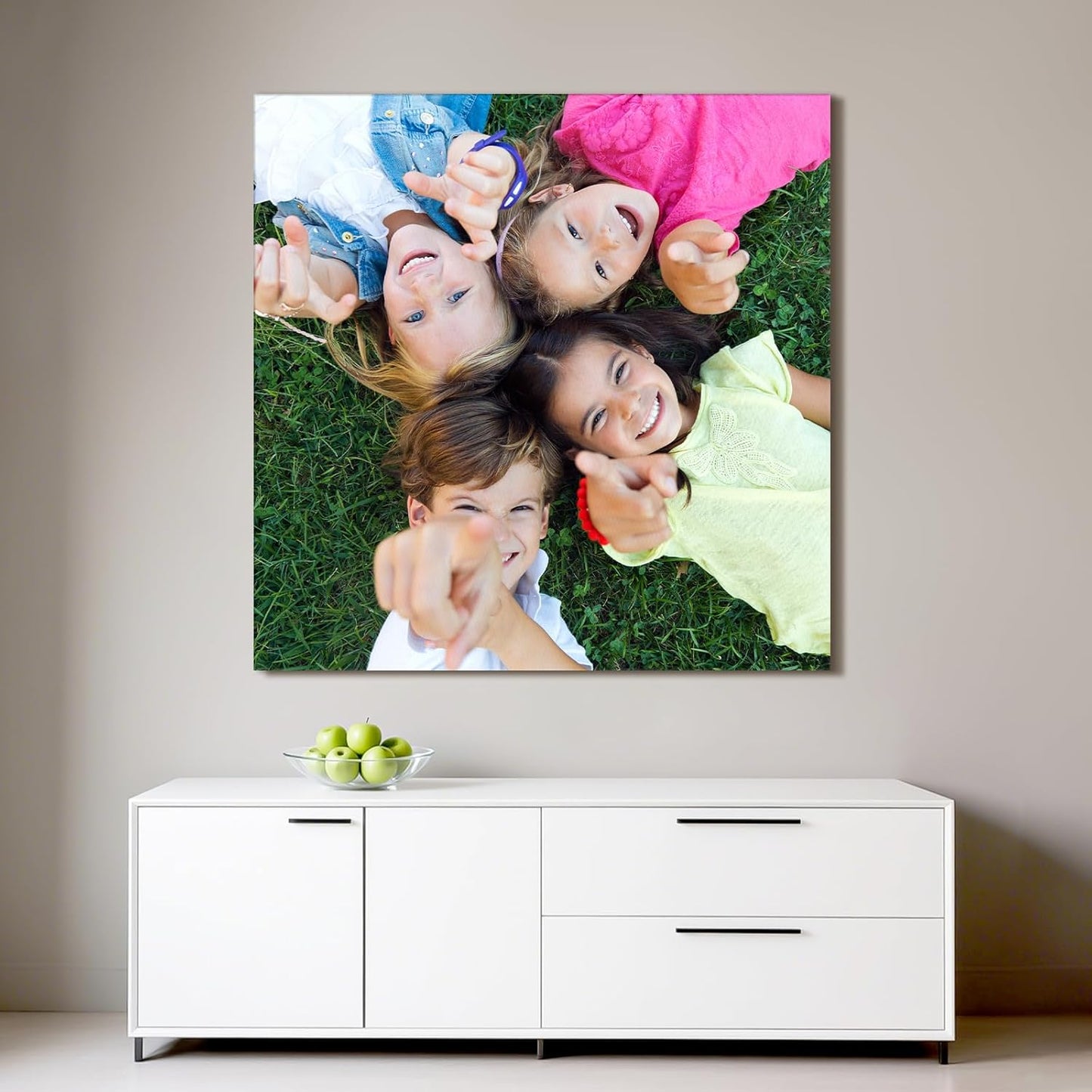 Custom Canvas Prints with Your Photos - Personalized Pictures Print, Customized Photo Gifts, Wall Art Poster Canvas Printing for Wedding, Family, Baby, Pets, Home Office Decor, Wrapped Frame 32x32