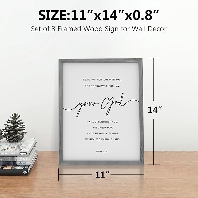 Heiple The Lord Your God Is Good Wall Decor 11"x14" Framed Wooden Wall Sign for Home Decor Farmhouse Vintage Rustic Living Room Minimalist Christian Wall Art (Gray, 11”x14”)