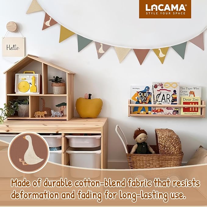 Lacama Goose Birthday Part Decorations，Baby Girls Boys Kids Room Decor, Funny Geese Triangle Bunting Banners for Farm Animal Baby Shower First Birthday Party Decorations，Kidroom