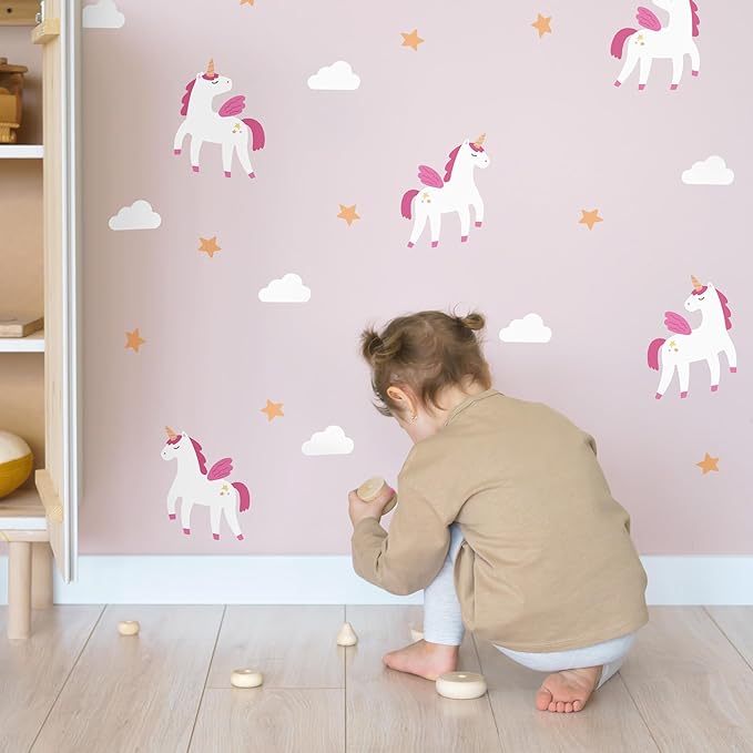 Alicorn - Easy-to-Apply & Removable Wall Stickers: Transform Your Toddlers Bedroom with Durable, Vibrant Peel-and-Stick Wall Decor – Stickers for Kids