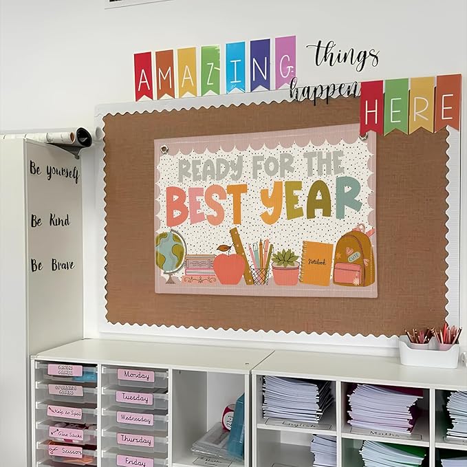 Boho Classroom Decor, Inspirational Teacher Back To School Banner Wall Hanging Flag for Elementary Middle School Kindergarten Perschool Classroom Must Haves 20x30
