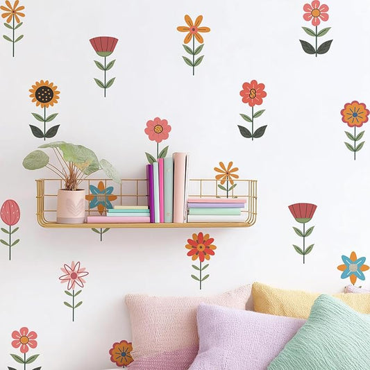QUCHENG Nursery Wall Stickers Boho Kids Room Decor Girls Bedroom Removable Wall Decals Vinyl Murals DIY Cute Decorations 6 Sheets