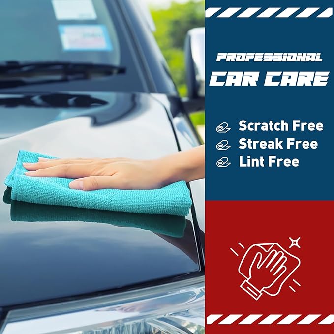 Microfiber Towels Bulk-300 Pack, Cleaning Cloths, Microfiber Towels for Cars, Cleaning Rags 5 Colors Assorted (12x12 inches)