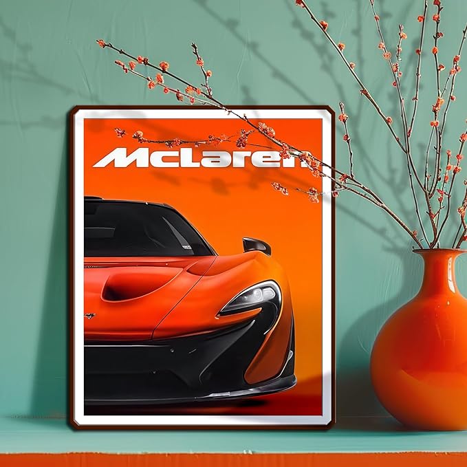 CSLGQGV Car Poster Vintage Racing Car Wall Art Supercar Canvas Prints Painting For Men Room Pictures Guys Dorm Room Aesthetics Decor Bedroom Office (Unframed,8×10inch,9pcs) Colorful car