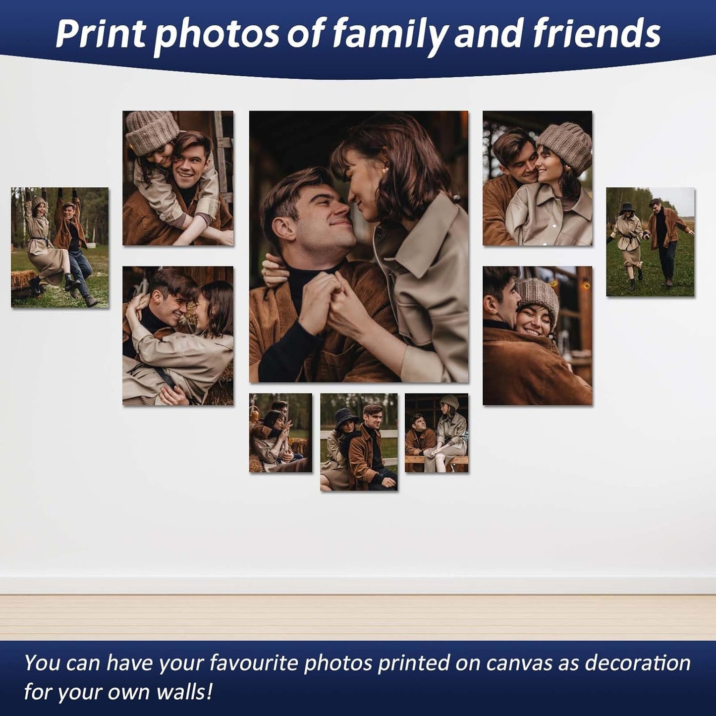 AIRUIXIO Custom Canvas Prints with Frame | Personalized Photo Canvas for Christmas Gifts | Ideal Family & Pet Wall Art Decor | Custom Canvas Wall Art 20x16Inch