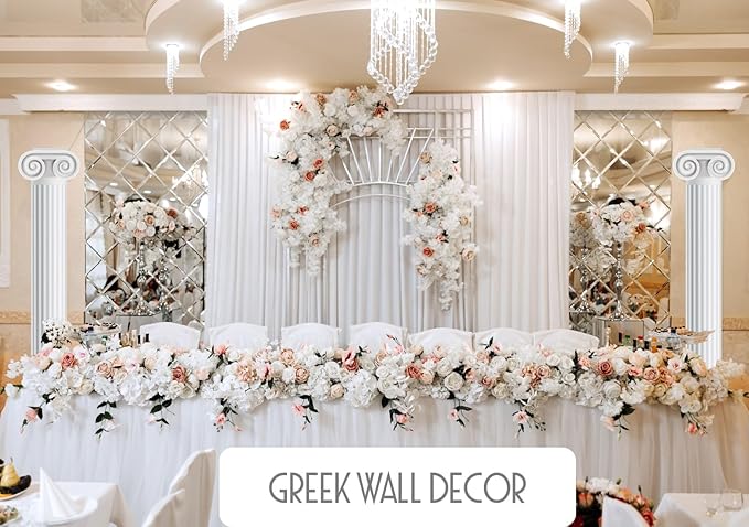 Greek Decor 2PCS Decorations Roman Empire Pillars Columns Toga Party Decoration Ancient Greece Pillar Wall Backdrop Mythology Themed Accents Cardboard Decorative Wedding Indoor Decoracion