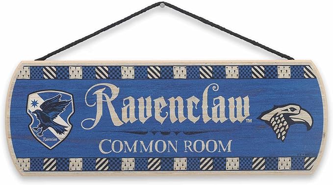 Harry Potter Ravenclaw Common Room Hanging Wood Wall Decor - Fun Ravenclaw Sign for Teen Bedroom or Movie Room