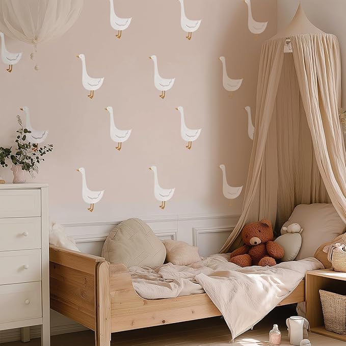 10 PCS Silly Goose Stickers Wall Decals Peel and Stick, Goose Nuresry Decor for Playroom