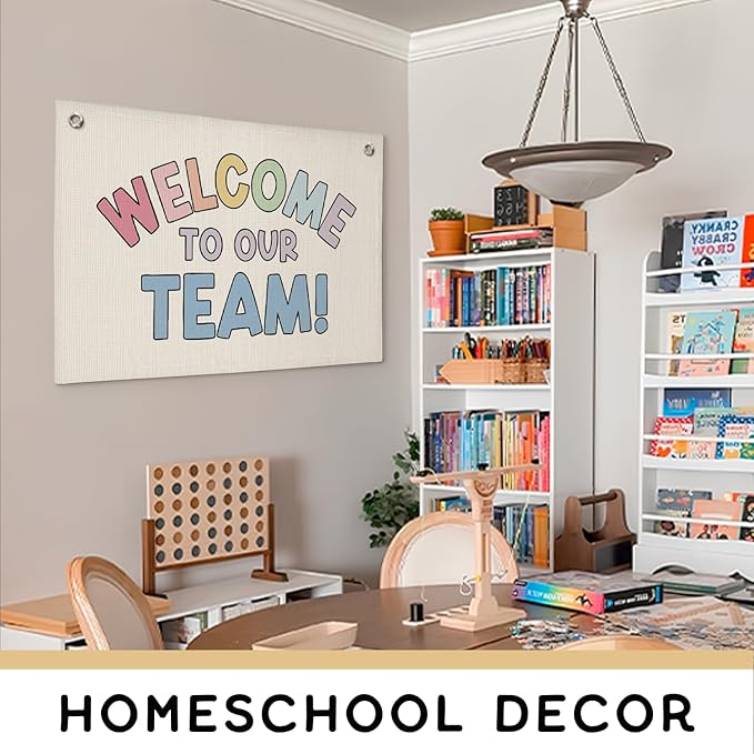 Boho Classroom Welcome Banner Wall Decor, Inspirational Teacher Back To School Canvas Banner Wall Hanging Flag for School Kindergarten Perschool Classroom Must Haves 20x30