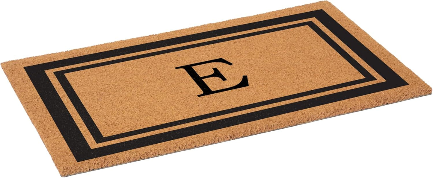 Calloway Mills 152963048E Black Border 30" x 48" Monogram Doormat Letter (E)