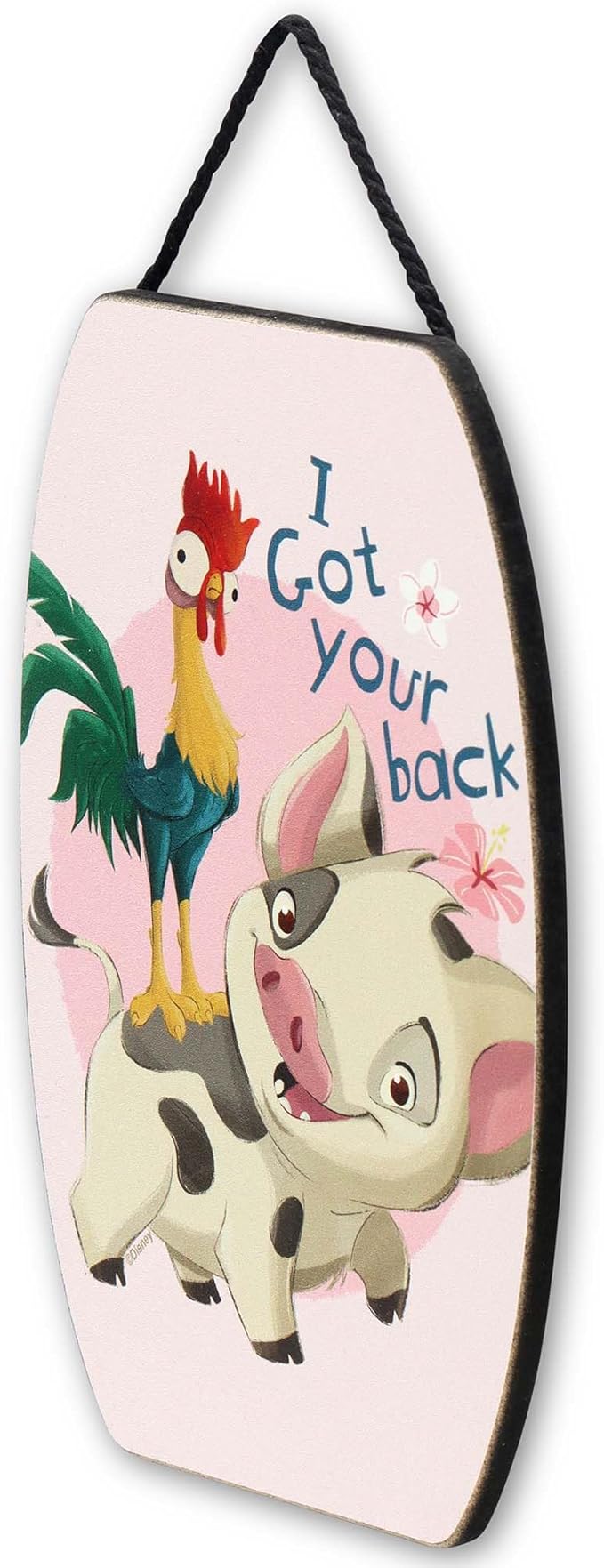 Disney Moana I Got Your Back Hanging Wood Wall Decor - Cute Pua and Heihei Sign for Home