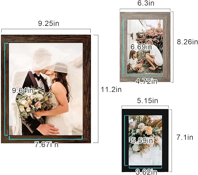 LUCKYLIFE Gallery Wall Frame Set, Picture Frames Collage 10-Pack for Wall or Tabletop with 8x10 5x7 4x6 Frames in 3 Different Finishes