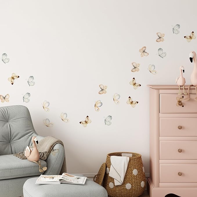QUCHENG Boho Wall Decals Girls Bedroom Wall Stickers Removable Nursery Kids Room Decor Vinyl Murals DIY Cute Decorations 6 Sheets