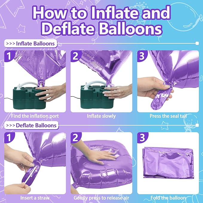 NISOCY 25PCS Light Purple and Blue Square Foil Balloons Wall Backdrop Double Sided Purple and Light Blue Frozen Balloons Arch Kit for Birthday Baby Bridal Shower Kids Winter Theme Party Decorations