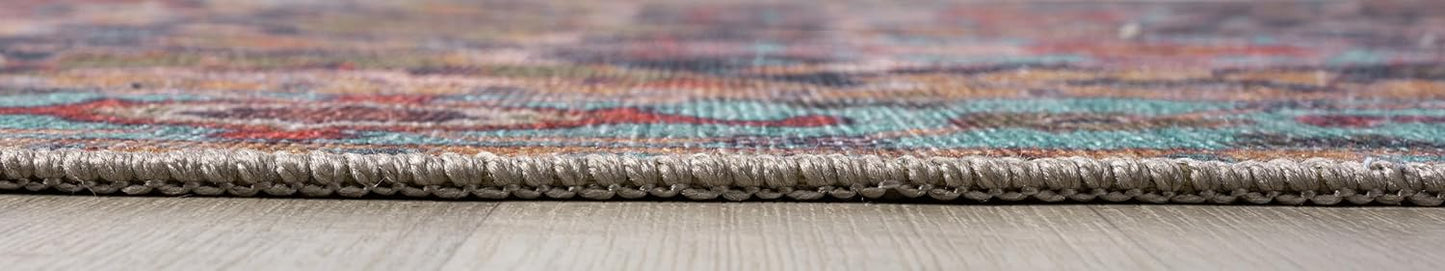 Keen Home Design 3x5 Rug - Machine Washable Entry Rug with Non-Slip Backing, Ideal for Enteryway, Kitchen, Bathroom, Laundry Room - Vintage, Easy Clean, Durable, Low Pile Rug - (3' x 5')