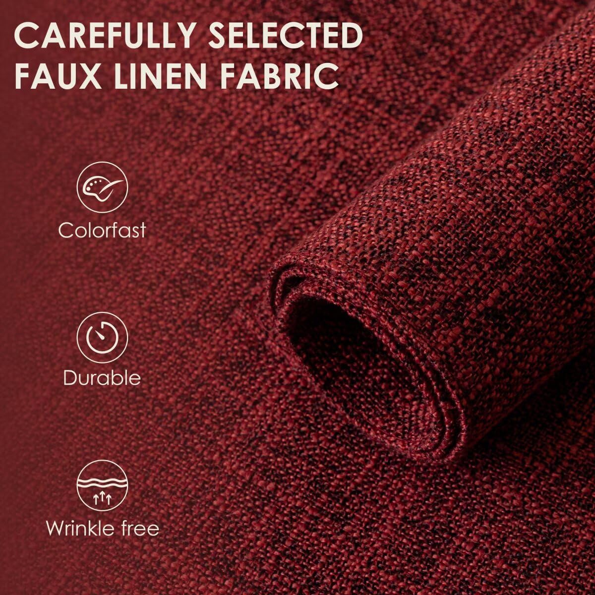 Christmas Placemats Set of 8, Bilayer Thickened Linen Place Mats Heat Resistant Machine Washable Wrinkle Free Carefully Selected Polyester Mats for Kitchen/Dining/Coffee Table (Deep Red)
