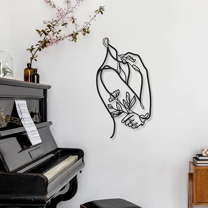 Photect 3 Pcs Metal Wall Art Decor Minimalist Abstract Woman Wall Art Metal Modern Line Drawing Decor Female Single Line Home Hanging for Bedroom Bathroom Living Room Christmas Housewarming(Stylish)