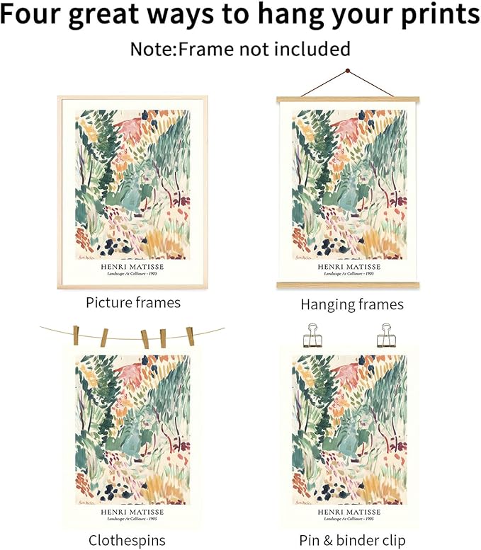 LYPHNX Sage Green Matisse Poster Wall Art Vintage Abstract Floral Prints Set of 3 Mid Century Aesthetic Flower Artwork Painting Picture Canva Decor for Living Room Bedroom Bathroom 16"x24" Unframed