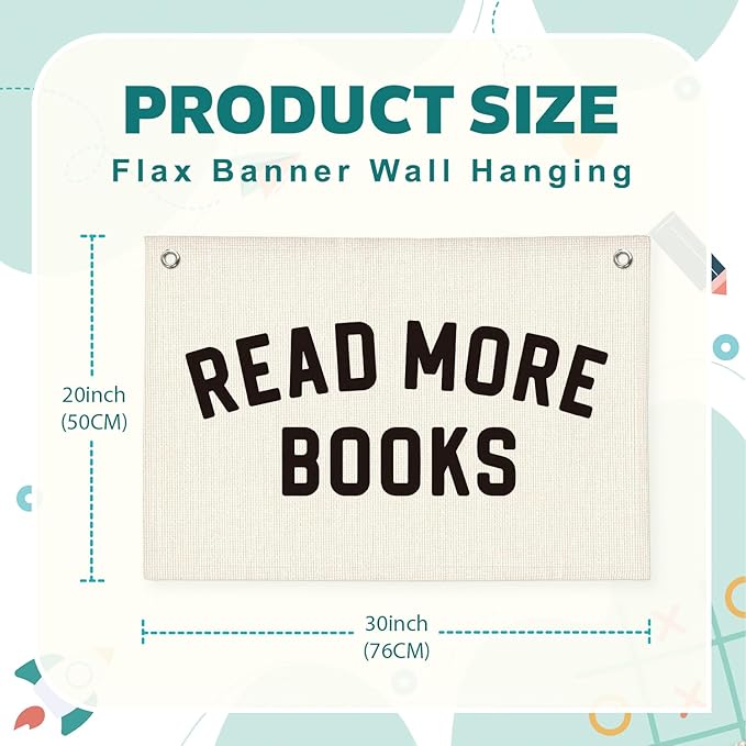 Lacama Classroom Decor Reading Corner Sign,Read More Books Banner Flags,Reading Nook Decor,Positive Affirmations Wall Decor Hanging Banner Flag,30x20 Inch