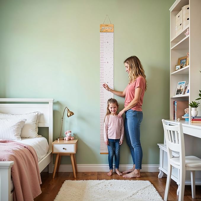 Beautiful Growth Chart for Wall - Cute Height Chart to Easily Track Your Kids' Growth and Milestones - Essential Baby and Toddler Playroom Decor That is Great for Gifting and Creates Lasting Memories