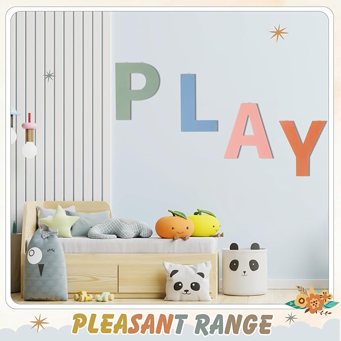 12 In Boho Play Sign Wooden Letters Playroom Sign Bohemian Colors Playroom Wall Hanging Decor for Nursery Room Home Classroom Wall Decor