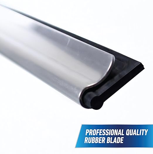 Unger Professional Connect and Clean Total Pro Cleaning Kit, All-in-One Household Window Washing with Streak-Free Results, Includes 12” Squeegee, 14” Scrubber Washer, Telescopic Pole Extends Up to 6’