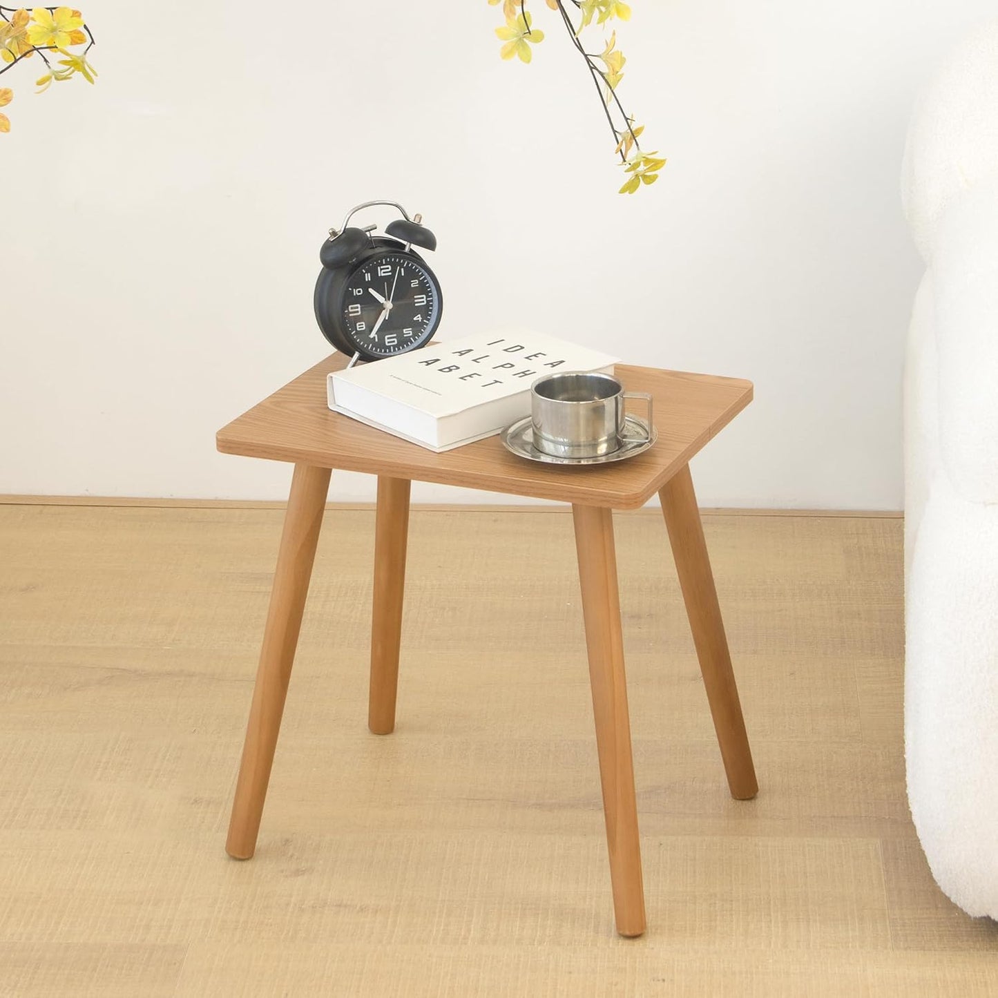 AWASEN Mid Century Modern Side Table, Small End for Living Room Bedroom Office Small Spaces, Modern Side Table Nightstand with Solid Wood, Easy Assembly, (Brown)